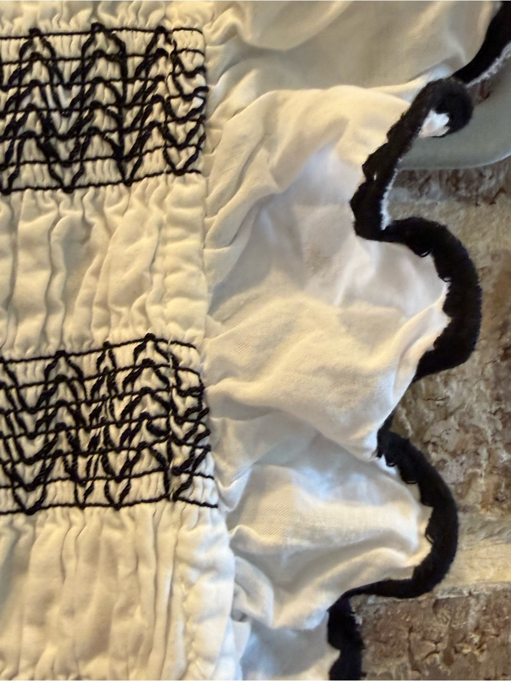Anthropologie White Maxi Dress with Black Embroidery. NWOT - Picture 4 of 4